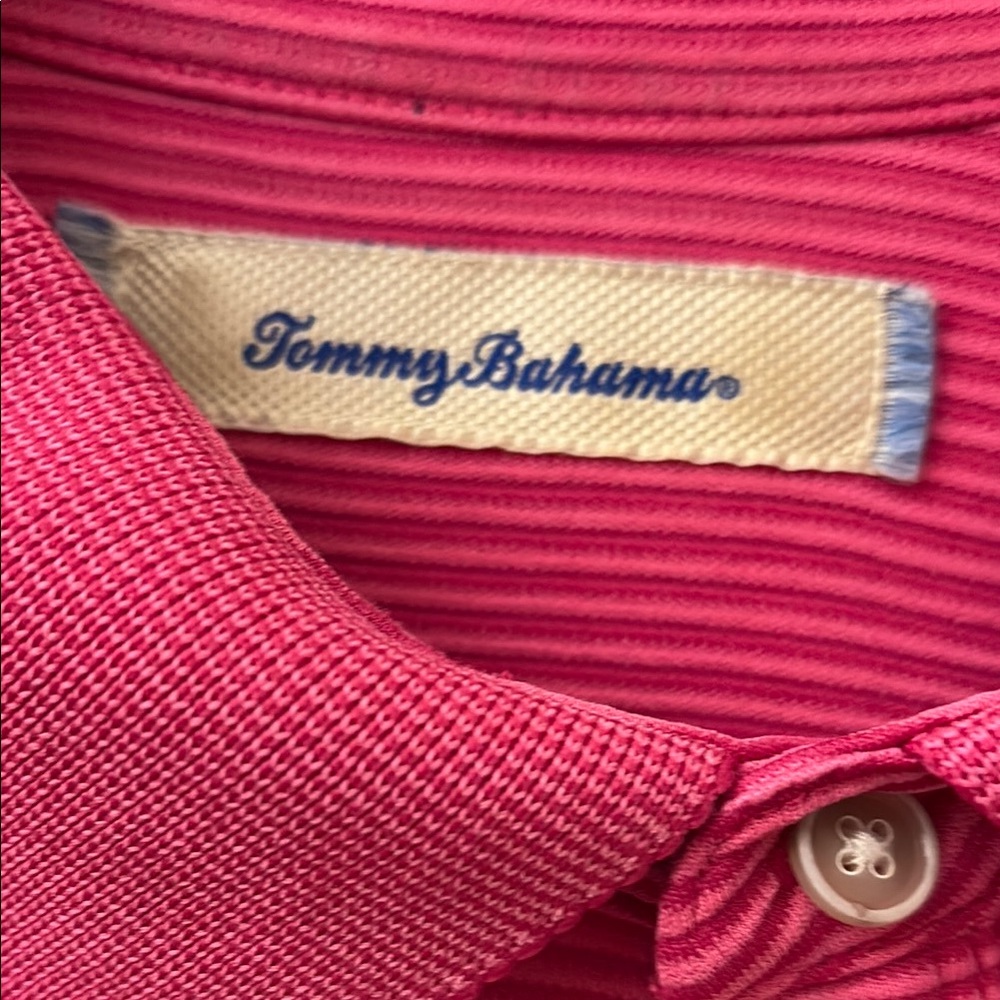 Tommy Bahama Pink Polo Shirt Relaxed Fit - Picture 2 of 5